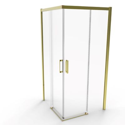 Porta scorrevole doppia in alluminio titanio spazzolato Porta angolare