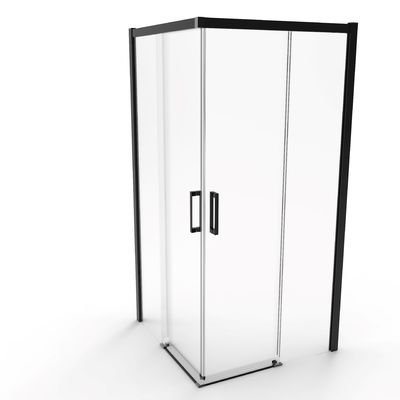 Aluminio, nero opaco, doppia porta scorrevole, bagno, doccia